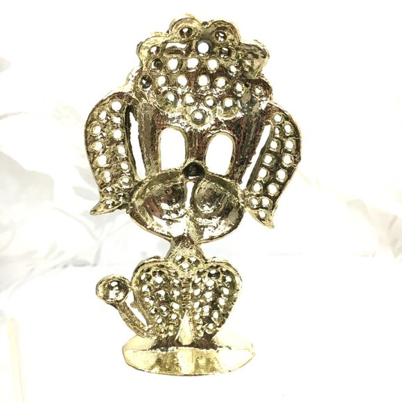 Torfino Kitsch 50's Poodle Earring Stand Gold Tone Metal Vtg 80s - Picture 5 of 7